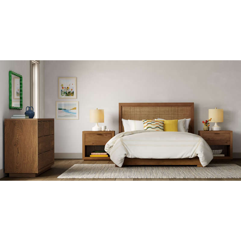 Green Hand-Painted Wavy Wood Wall Mirror