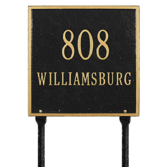 Plaque d'adresse sur 2 lignes, Noir et or, Oui
