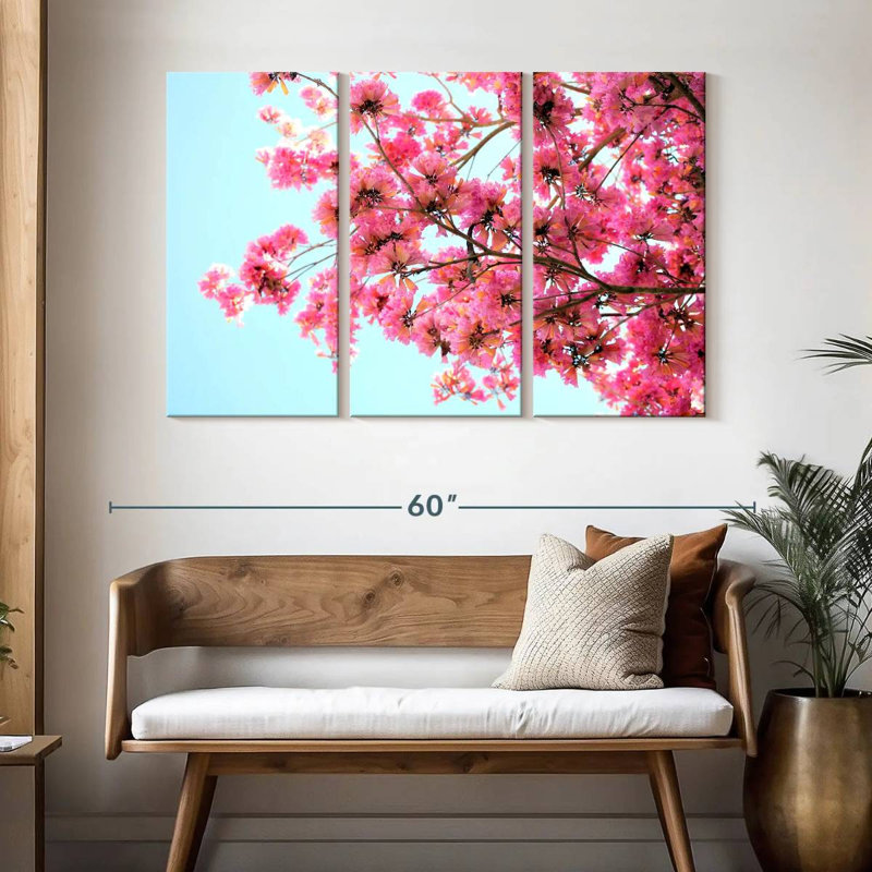 Branche florale rose Harnek, H 32 po x l 50 po