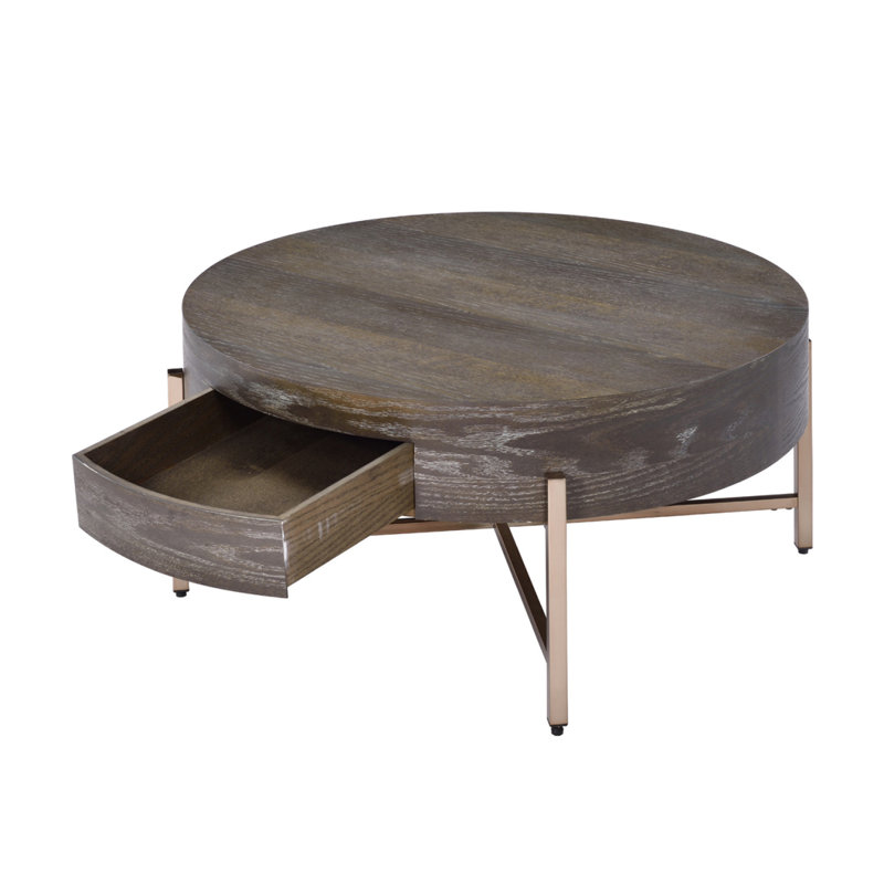Drum Coffee Table With 1 Drawer