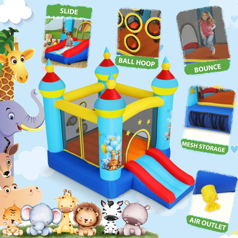 Inflatable Bounce House For Kids – Indoor & Outdoor Play, Slide & Ball Pit, Durable Air Blower Included