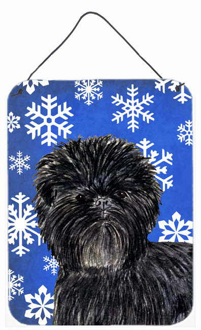 Impression sur plaque de noël winter neiges, Affenpinscher