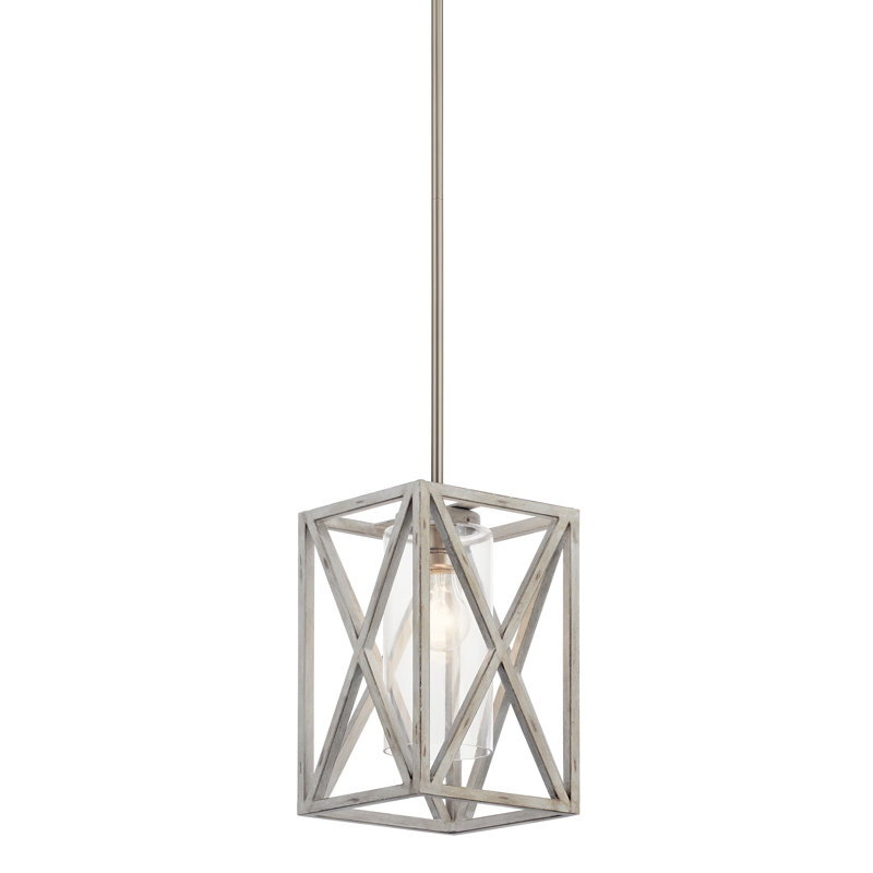 Mini-luminaire suspendu industriel rétro 1 lumière Brendetta, Argent