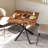 Rustic Square Side Table with X-Frame Metal Legs (31.5", Industrial Farmhouse)-750112259