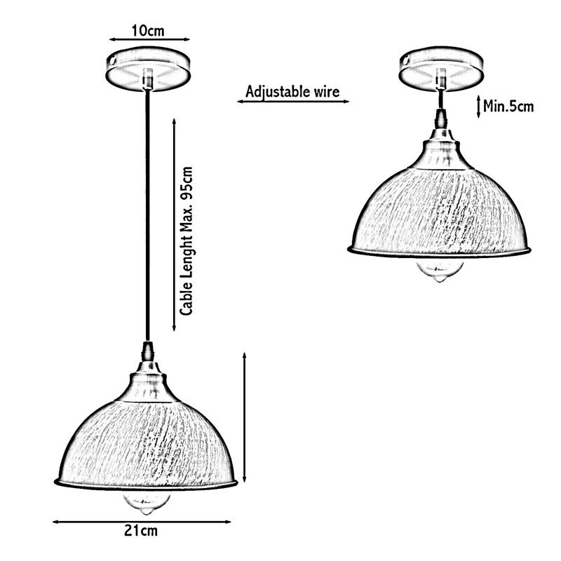 2 - Light Brushed Copper Dome Pendant