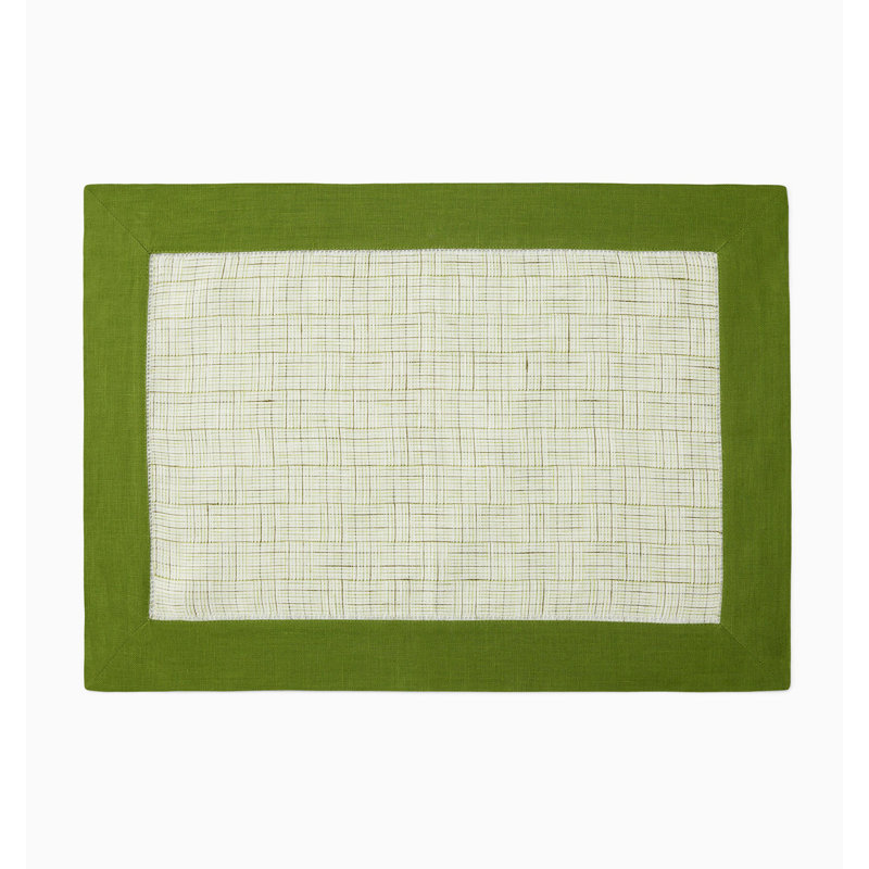 Mikelina Linen Rectangle Placemats, Fern