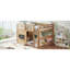 Lit mezzanine double compact, panneau de fibres à densité moyenne en bois de pin pour chambre d'enfant
