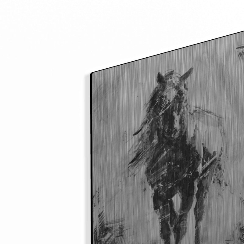 «Rustic Stallion II» par Ethan Harper, art mural en métal, H 16 po x l 12 po
