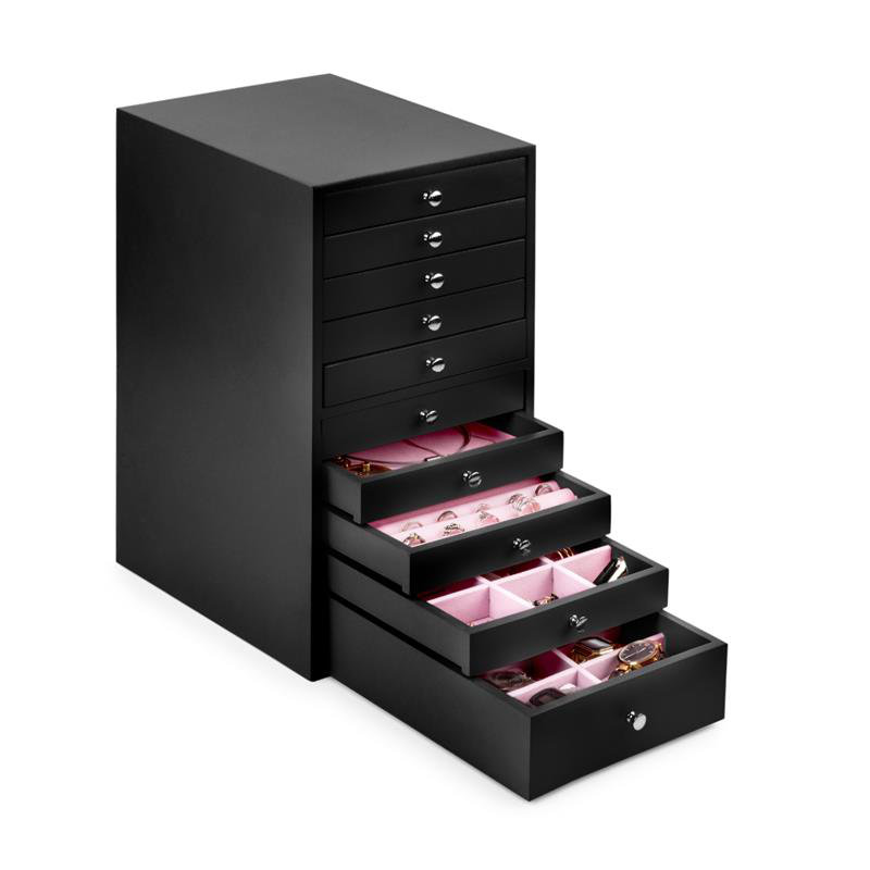 Jewellery Box + Drawers, Black