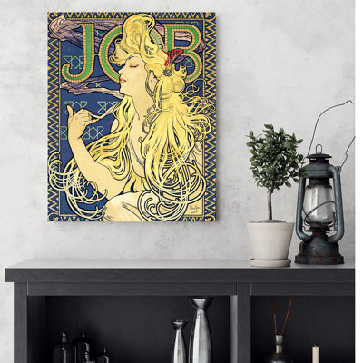 JOB (1896) par Alphonse Mucha, art mural pour décor de bureau à domicile, estampe numérique sur toile