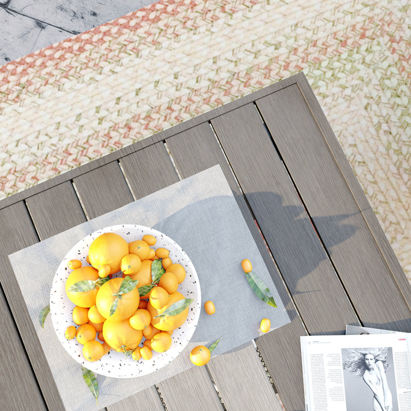 Hesson Outdoor Dining Table, Brush Wood Gray