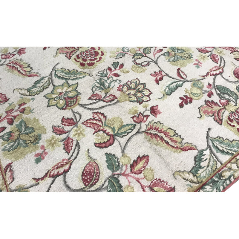 Brocatel Wool Floral Area Rug, Rectangle 8'10" x 10'