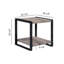 Table de bout rustique moderne avec double tablette de rangement de couleur brune
