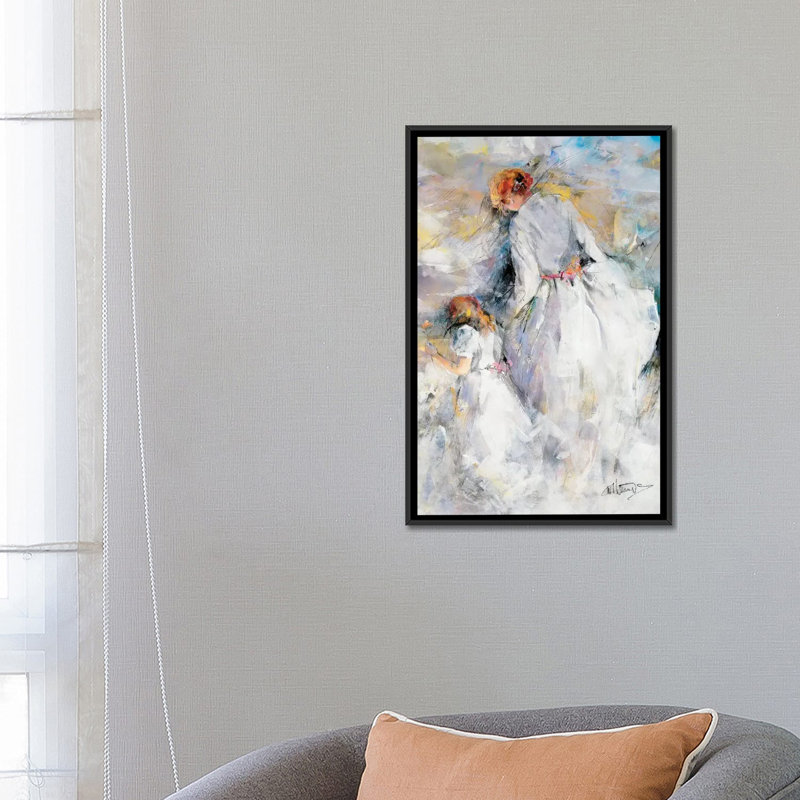 « my fille », reproduction sur toile, H 26 po x l 18 po x P 1,5 po, Toile avec cadre noir, Pas de tapis