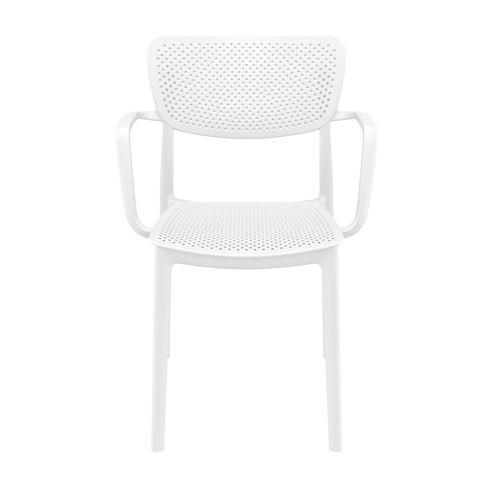 Farrah Stacking Patio Dining Armchair, White