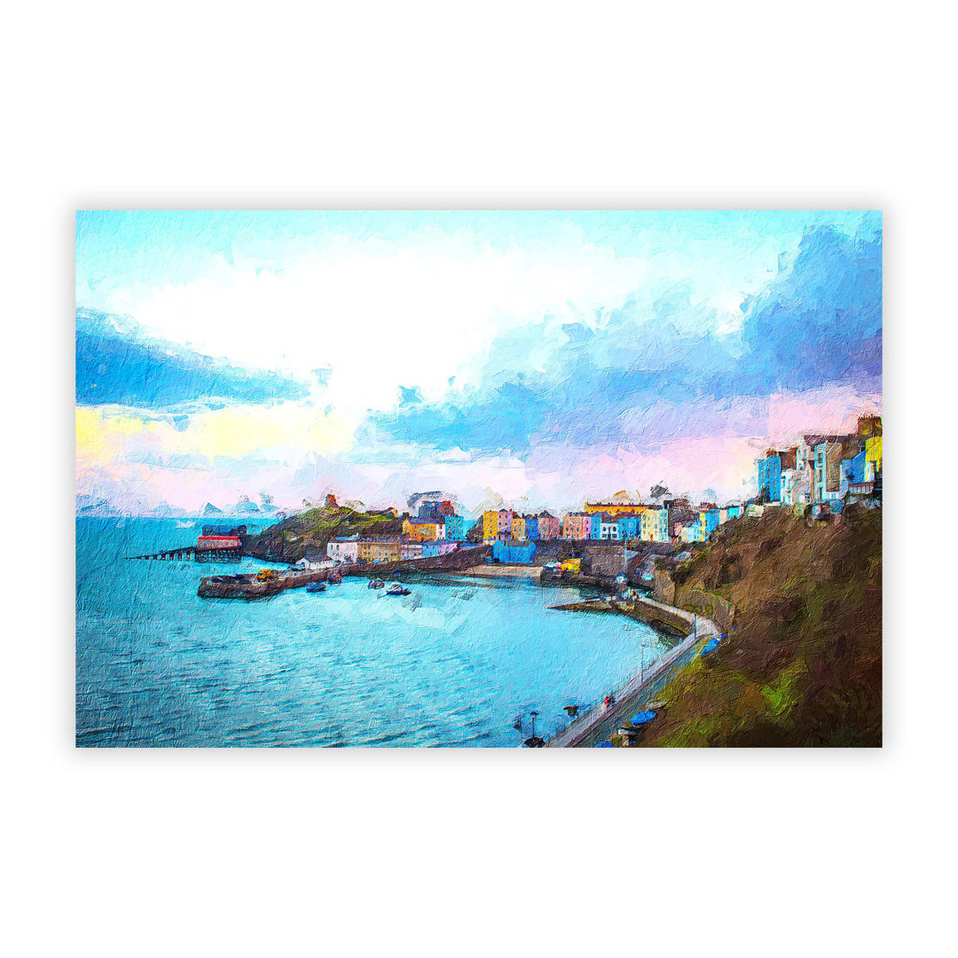 Tenby Harbour in Pembrokeshire Wales - Frameless Print