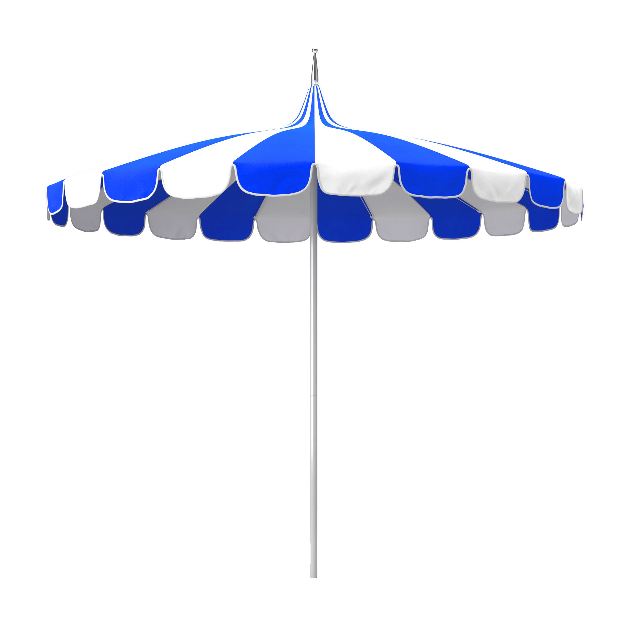 8.5' Sunbrella® Two-Tone Pagoda Umbrella, Canvas Pacific Blue Sunbrella® Canvas
