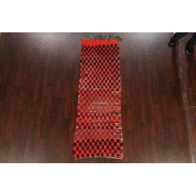 Moroccan One-of-a-Kind 2'7" X 7'9" 1950s Runner Wool Area Rug in