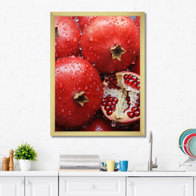 «Fruit Pomegranate Red Pointillism III», reproduction d'art sur toile