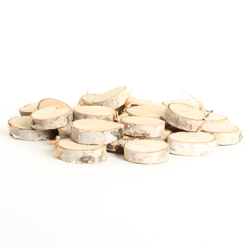  Rondelles de mariage en bouleau, tranches de bouleau, décorations en bois véritable, centres de table, décor de bûches (1-2 po, paquet de 24)