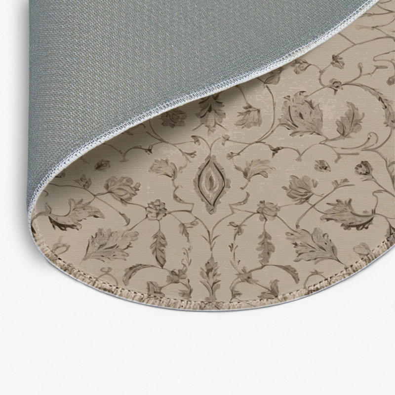 Tapis gris d'intérieur et d'extérieur Tabriz, Rond 5 pi