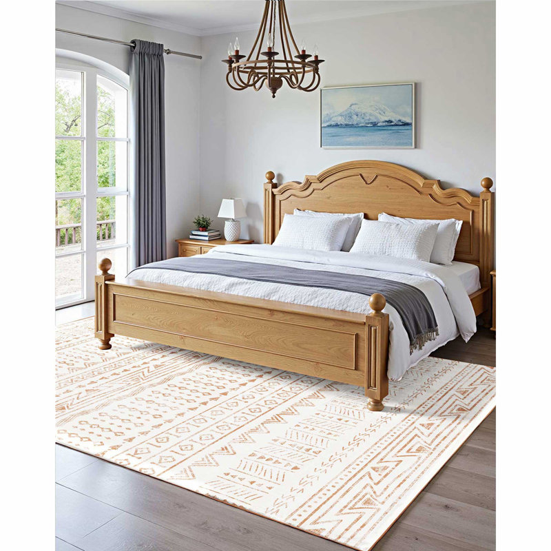 Tapis beige lavable et antidérapant 5 po x 7 pi | Idée de cadeau, Rectangle 5 pi x 7 pi