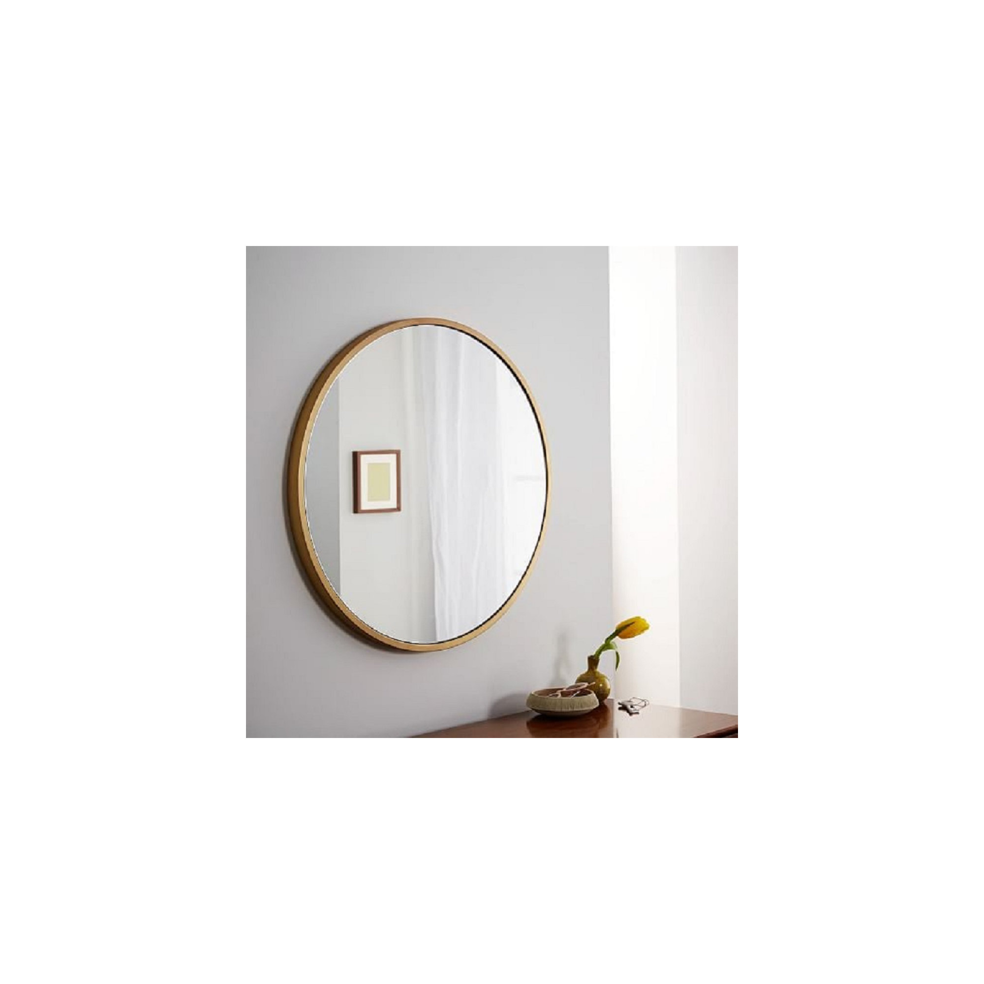 Roberts Mirror, 28" x 17.75", Gold, Metal