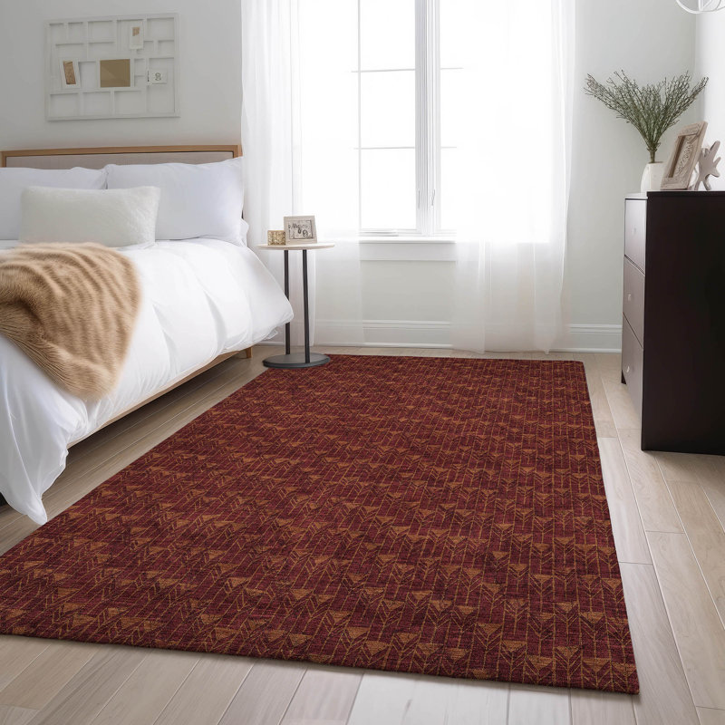 Tapis bourgogne de qualité supérieure Cerrito AMF514, Rectangle 2 pi 6 po x 3 pi 10 po