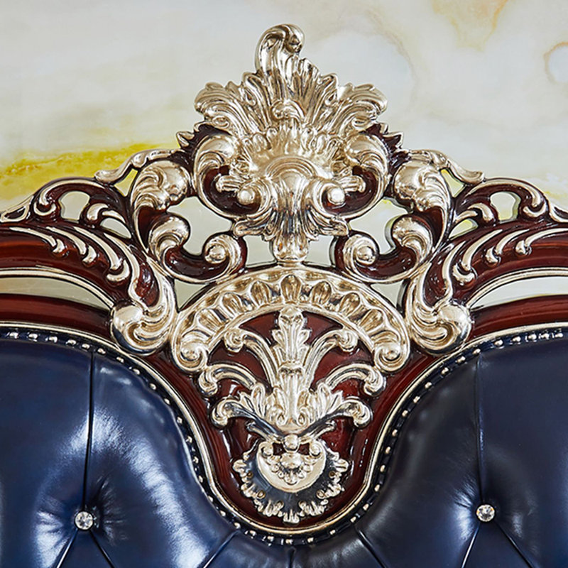 Causeuse en cuir véritable à accoudoirs roulés 80,7 po