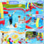 Parc aquatique gonflable Mega de 13 pi x 10 pi avec souffleur turbo de 52 W Adam - Combo de maison de rebond géante pour l'extérieur de 6,8 pi, glissoire de qualité commerciale et panier de basketball, parc aquatique de 350 lb pour 5 enfants