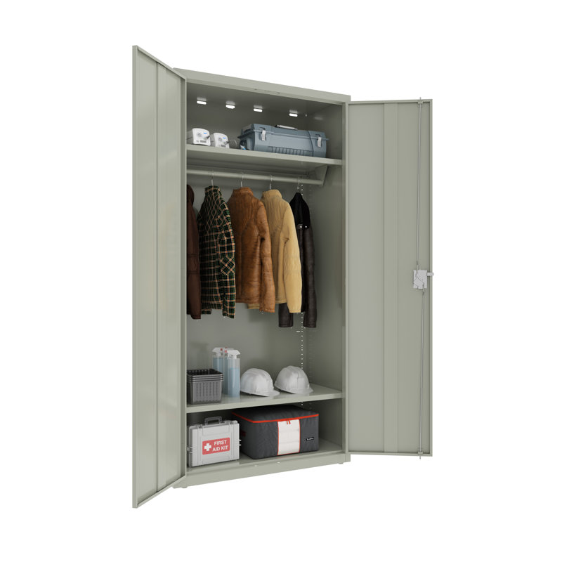 Armoire de rangement à 5 tablettes Ayomide, Gris clair