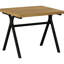 3 tables en chêne doré et bronze industriel - base à tréteaux avec accents