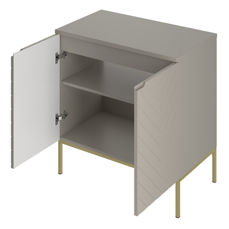 Arfon Frame Mounted Bathroom Storage Furniture Set, Natural/Gold