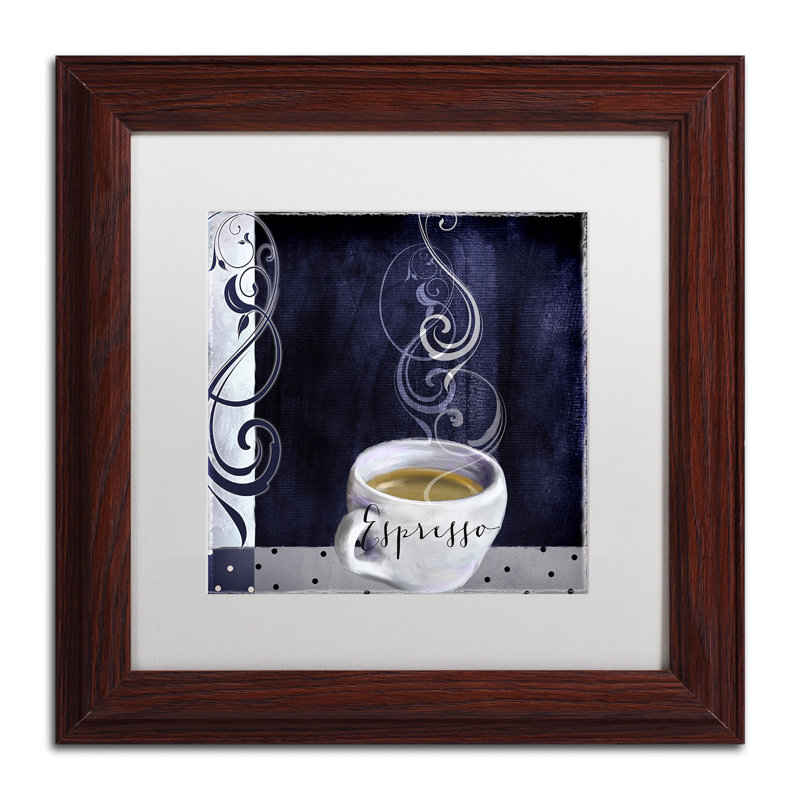 «Cafe Blue IV» par Jadaya, impression encadrée, H 11 po x l 14 po x P 0,5 po, Blanc