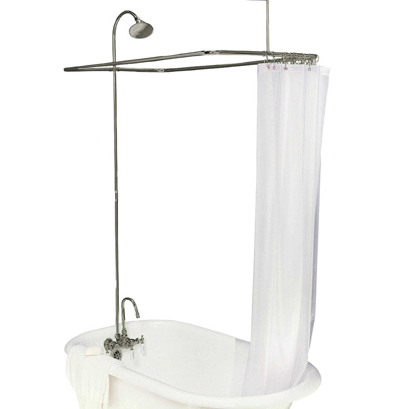 Clawfoot Tub Enclosure Shower System (P0403) by Strom Living, Matte Nickel