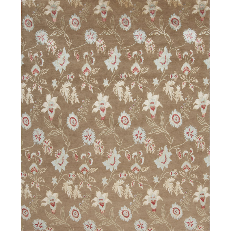 Modern Tibet Handmade Silk and Wool Floral Area Rug