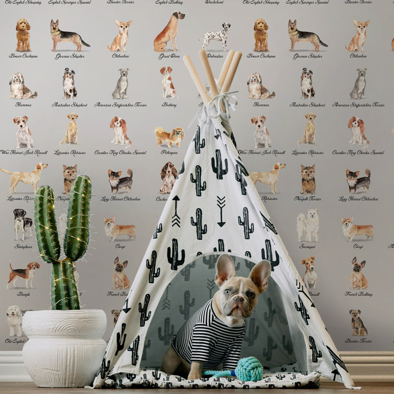 Dogs Wallpaper Grey Background