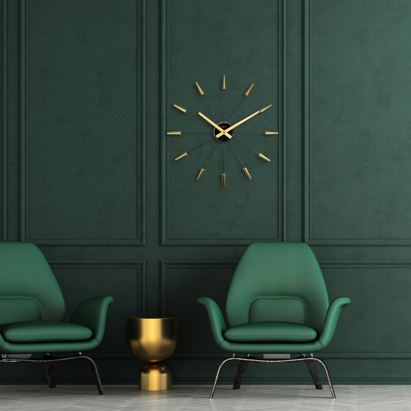 Plug Inn Metal Wall Clock, Gold