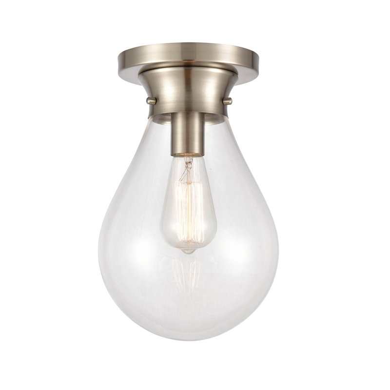 Plafonnier encastré 1 lumière hartell, H 12,37 po x l 7,87 po x P 7,87 po, Nickel satiné, Ampoule non incluse