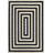 Isibeal Modern Classic Mitre Stripe Black/Ivory Rug-1282664984