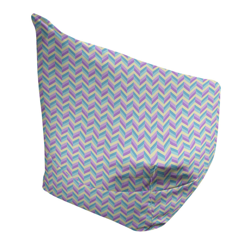 Petite chaise à sacs à billes & Leffel, H 120 po x L 31 po x P 60 po, Bleu / mauve, Rembourrage poly