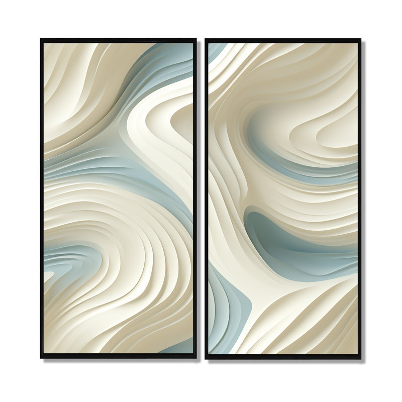 Sculptural Simplicity - Beige, art mural, 20" H x 24" W, Impression encadrée flottante, Black