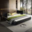 Très grand lit nuage gris foncé, revêtement en chenille, réglable, sans sommier, support en métal et bois de pin pour lit confortable avec tête de lit mobile, gris, pieds solides-686023849