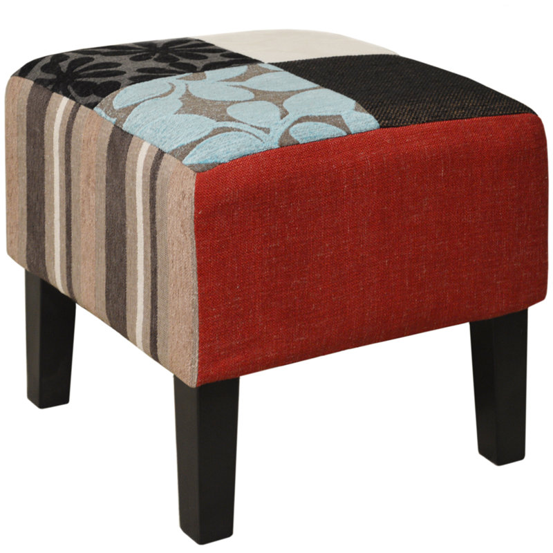 34.5cm Wide Square Floral Standard Ottoman