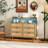 Chaunta 6-Drawers Rattan Storage Cabinet Rattan Drawer with LED Lights and Power Outlet,for Bedroom,Living Room-1179974586-1143467575