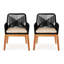 Chaises de cuisine et de salle à manger rembourrées Jana - Fauteuils de patio toutes saisons en bois massif-88414794