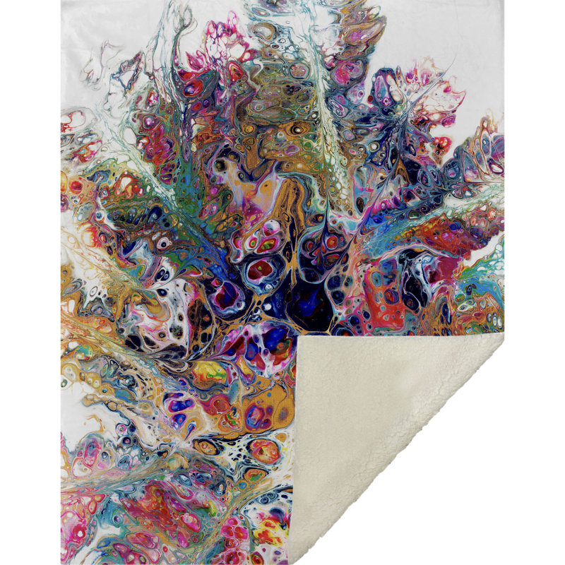 Addison Machine Washable Sherpa Abstract Throw Blanket
