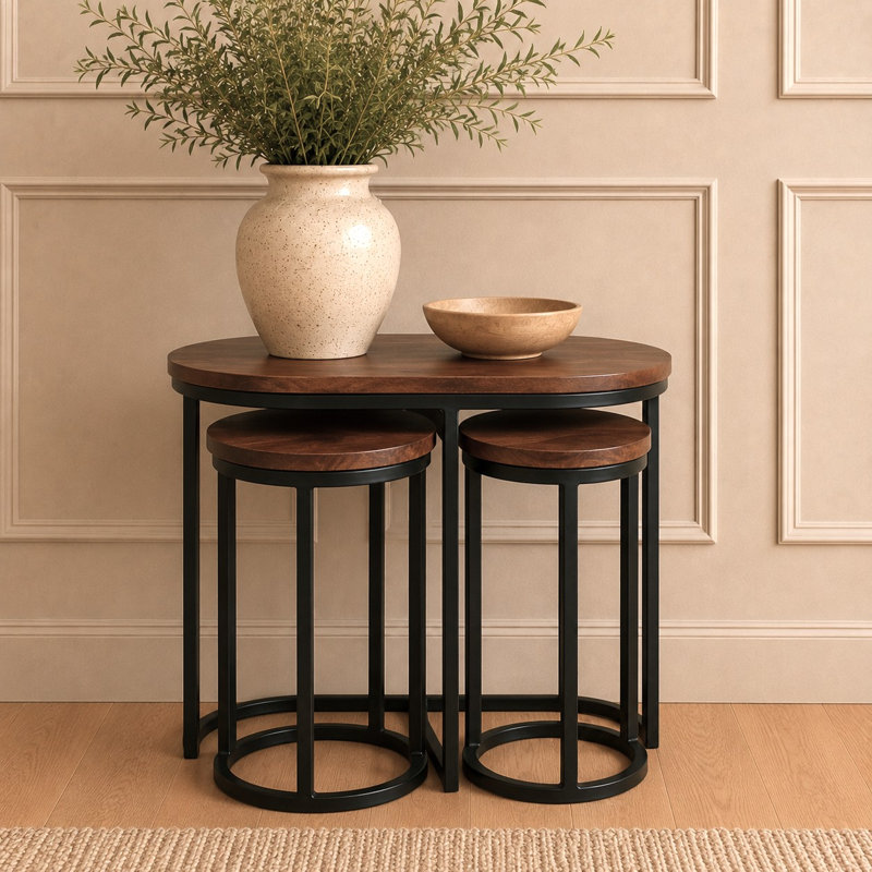 End Table, Dark Brown Wood