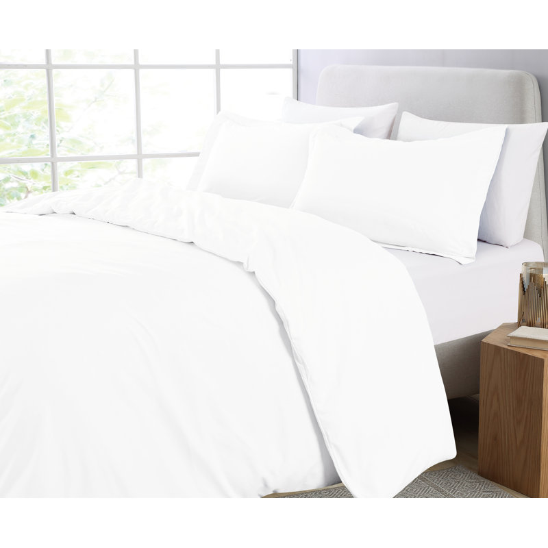 Ensemble de housse de couette en microfibre, Housse de couette très grand et 2 taies, Blanc