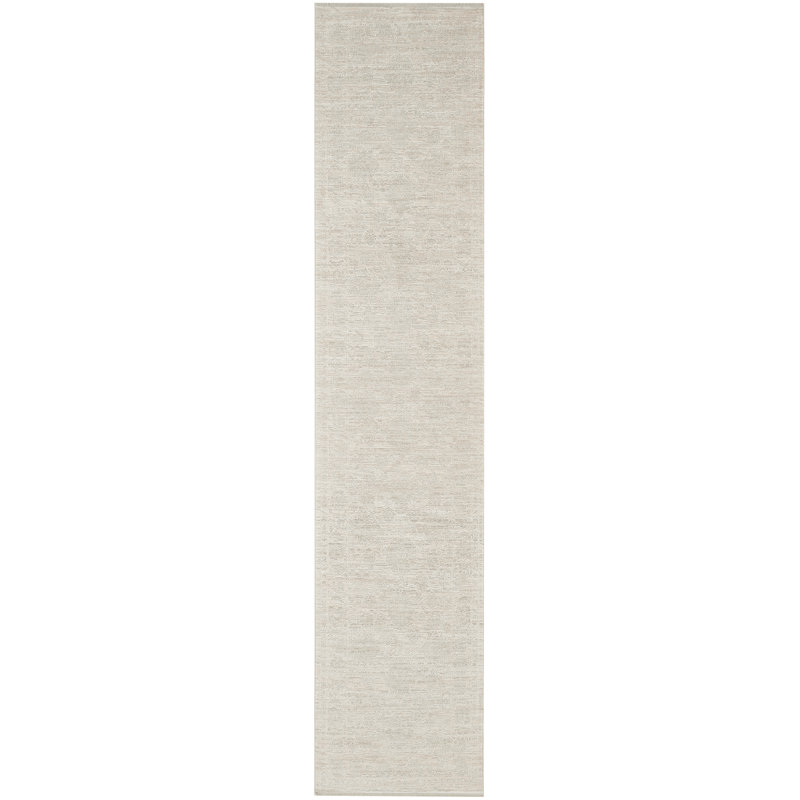 Tapis d'intérieur ivoire Demirci, Tapis de couloir 2 pi 2 po x 10 pi